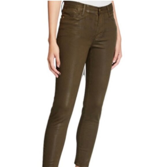 Frame Le High Skinny Coated Jeans Military Green - Picture 2 of 7